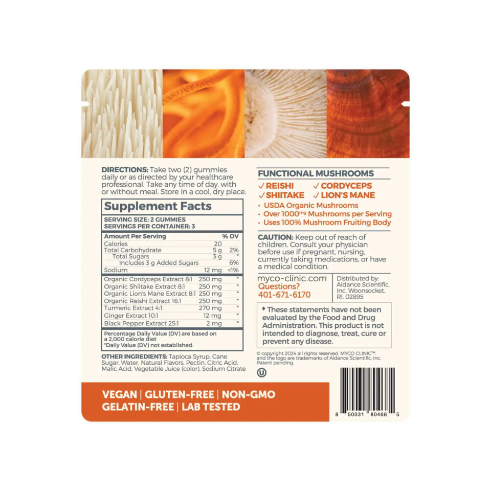 Musculoskeletal Health Gummies sample pouch, Supplement Facts