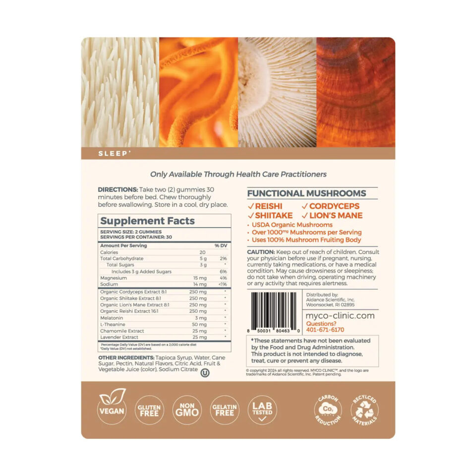 MYCO CLINIC Sleep Mushroom Gummies - Supplement Facts